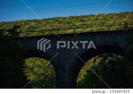 A road for summer travel on a sunny day in August 2025 135997955