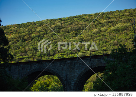 A road for summer travel on a sunny day in August 2025 135997959