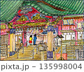 冬に浅間神社に参拝する若い夫婦 135998004