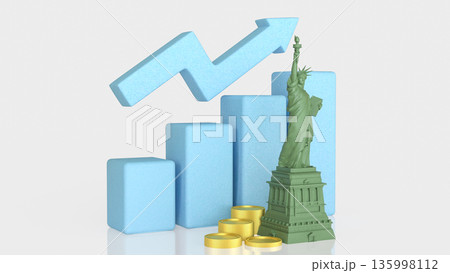 United States Economic Growth And Investment Success Concept 3d render. 135998112