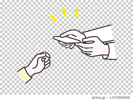 Illustration of receiving a card Illustration of receiving a card 135998408