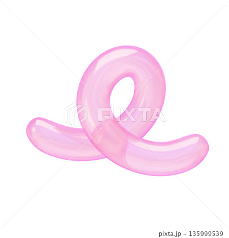 ゆめかわいい透明ぷるぷるシェイプ素材 3Dイラスト くるくるマーク ゆめかわいい透明ぷるぷるシェイプ素材 3Dイラスト くるくるマーク 135999539