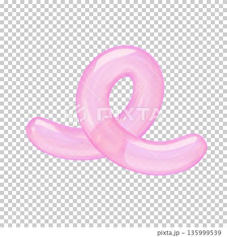 ゆめかわいい透明ぷるぷるシェイプ素材 3Dイラスト くるくるマーク ゆめかわいい透明ぷるぷるシェイプ素材 3Dイラスト くるくるマーク 135999539
