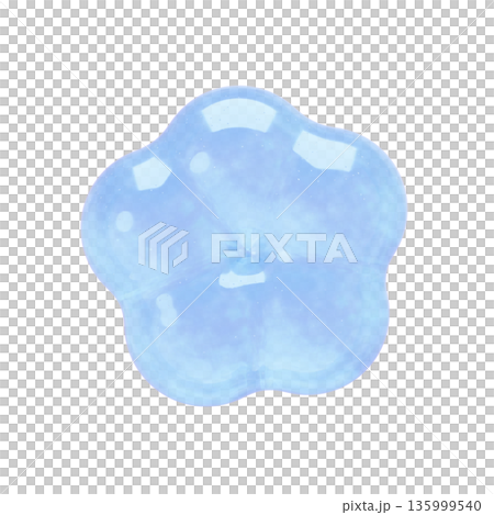 ゆめかわいい透明ぷるぷるシェイプ素材 3Dイラスト お花 ゆめかわいい透明ぷるぷるシェイプ素材 3Dイラスト お花 135999540