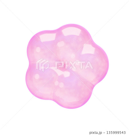 ゆめかわいい透明ぷるぷるシェイプ素材 3Dイラスト お花 135999543