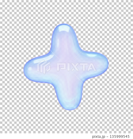 ゆめかわいい透明ぷるぷるシェイプ素材 3Dイラスト プラスマーク ゆめかわいい透明ぷるぷるシェイプ素材 3Dイラスト プラスマーク 135999545