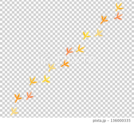 Bird footprints background hand-painted watercolor illustration 136000335