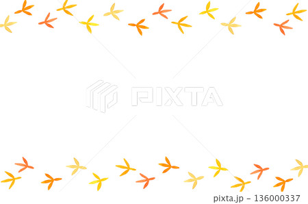 鳥の足跡の背景　手描き水彩イラスト素材 136000337