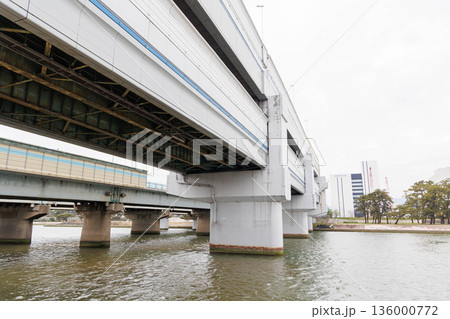 武庫川河川敷から見た高架橋 136000772