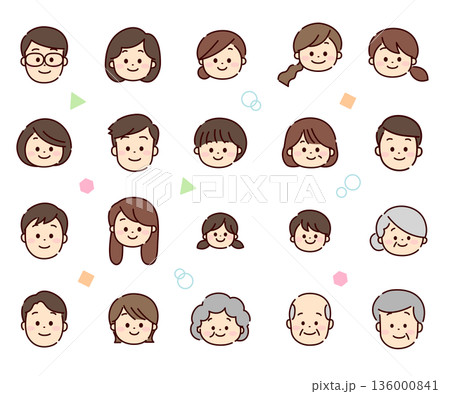 和やかな多世代の人々の顔 136000841