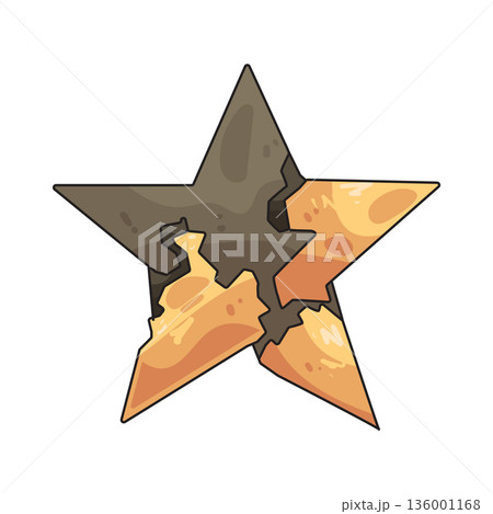 illustration of broken star illustration of broken star 136001168