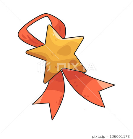 illustration of star ribbon 136001178