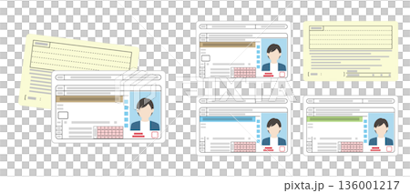 運転免許証の表と裏のイラストセット 運転免許証の表と裏のイラストセット 136001217