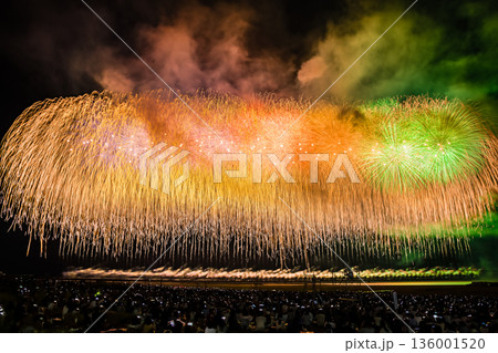 ぎおん柏崎まつり海の大花火大会　尺玉100発一斉打ち上げ 136001520