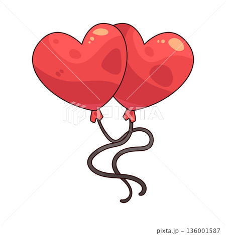 illustration of Two heart balloons illustration of Two heart balloons 136001587
