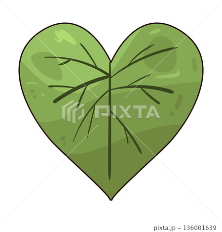 illustration of leaf heart illustration of leaf heart 136001639