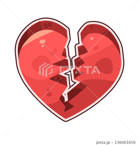 illustration of broken heart illustration of broken heart 136001650