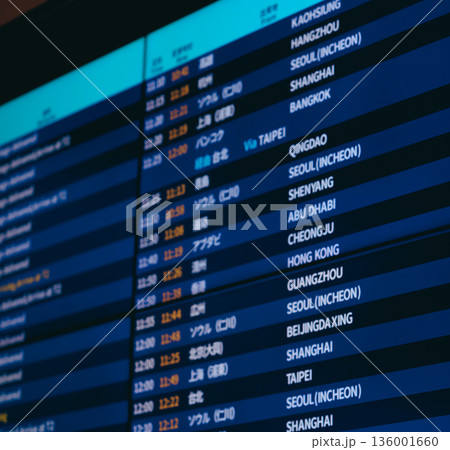 フライト情報表示板 _■撮影協力：関西国際空港（KIX） 136001660