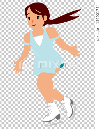 ウインタースポーツの試合に挑む女子のイラスト・フィギュアスケート01 ウインタースポーツの試合に挑む女子のイラスト・フィギュアスケート01 136001734