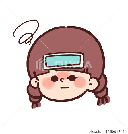 発熱している女の子のイラスト 136001741