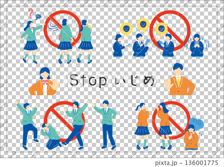No Bullying Illustration Set 136001775