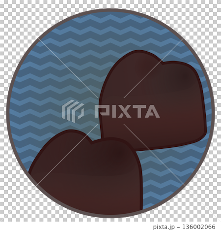 圓形背景的心形巧克力插圖 136002066