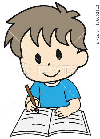 勉強する男の子 勉強する男の子 136002112
