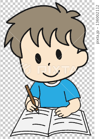 勉強する男の子 勉強する男の子 136002112