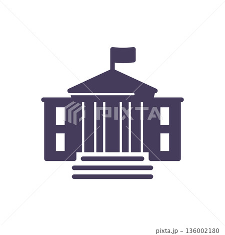 White House Icon, Presidential Residence and Executive Mansion, Solid Glyph Vector Symbol for USA Government, Politics, Elections and Presidency. 136002180