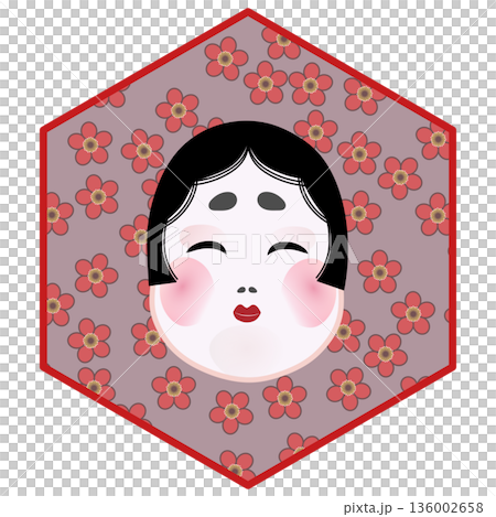 六角背景のついた節分のイラスト 136002658