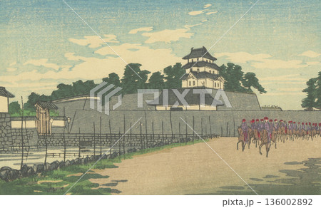 明治時代の東京：井上安治(1864-1889)「本丸三重櫓」 136002892
