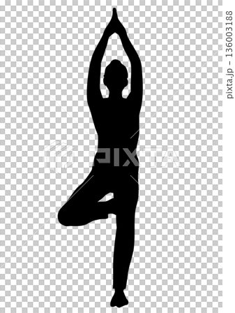 Vector illustration of a woman silhouette doing yoga poses 136003188