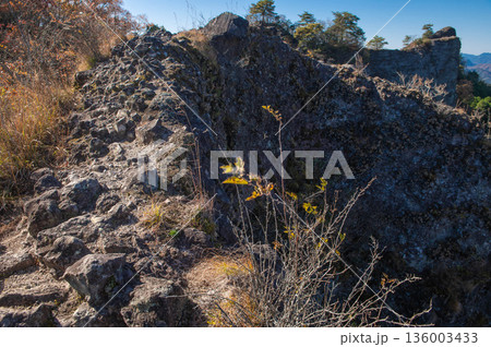 鹿嵐山の地蔵峠の景付近の登山道 鹿嵐山の地蔵峠の景付近の登山道 136003433