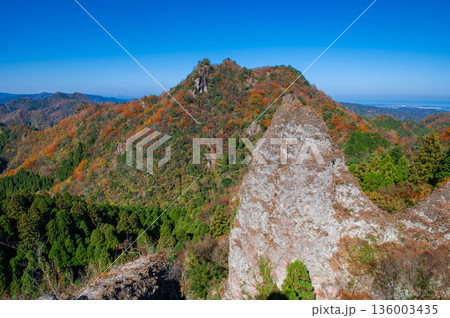 鹿嵐山の地蔵峠の景(岩峰とねこ山) 鹿嵐山の地蔵峠の景(岩峰とねこ山) 136003435