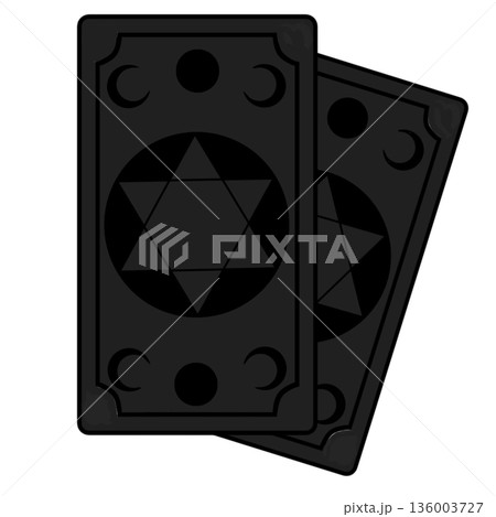 タロットカードの占いアイコン素材(黒) タロットカードの占いアイコン素材(黒) 136003727