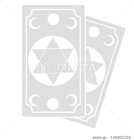 タロットカードの占いアイコン素材(灰色) 136003728