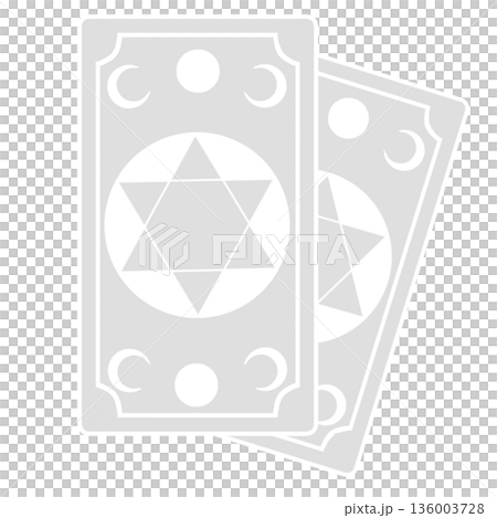 タロットカードの占いアイコン素材(灰色) 136003728