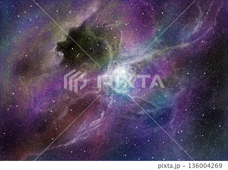 幻想的な輝く星雲 136004269