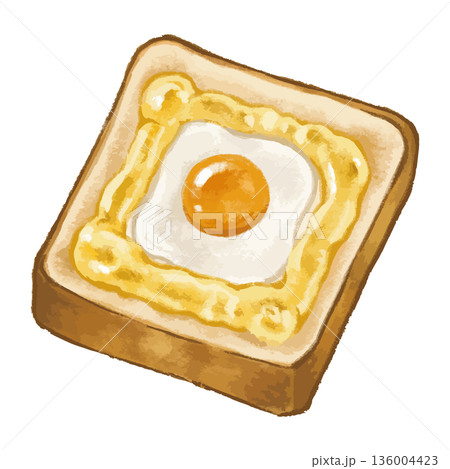 エッグマヨネーズトーストのイラスト 136004423