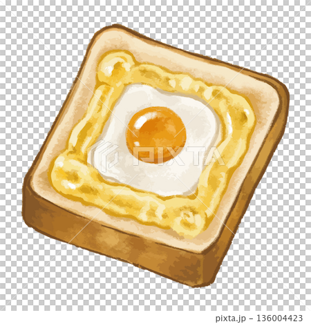 エッグマヨネーズトーストのイラスト 136004423