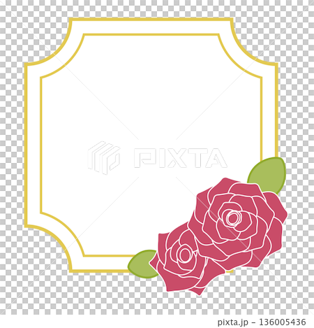 Red rose and gold border frame Red rose and gold border frame 136005436