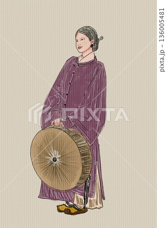 vector elegant woman in winter clothes vector elegant woman in winter clothes 136005481