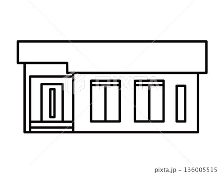 戸建住宅平屋①_線画 戸建住宅平屋①_線画 136005515