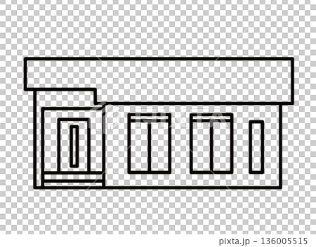 戸建住宅平屋①_線画 戸建住宅平屋①_線画 136005515