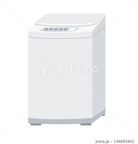 シンプルな縦型洗濯機のイラスト 136005602