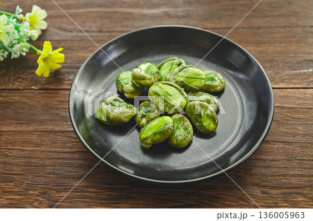 空豆の蒸し焼き 空豆の蒸し焼き 136005963