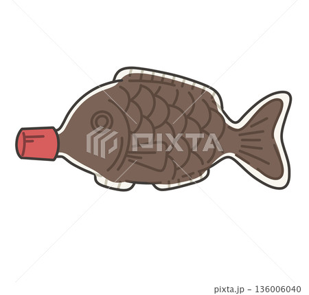 魚型の醤油差しのイラスト 136006040