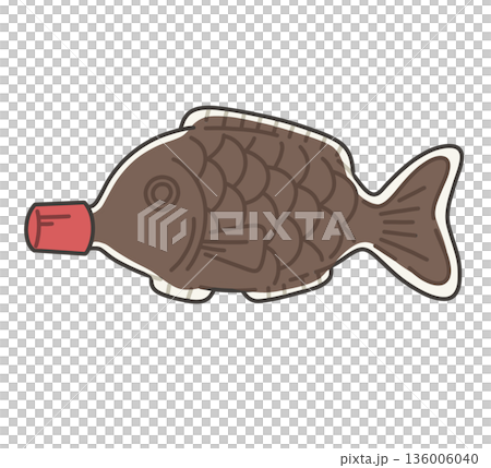 魚型の醤油差しのイラスト 136006040