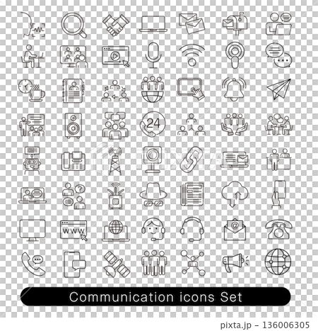 コミュニケーションのアイコンセット｜電話・メール・オンライン素材 136006305