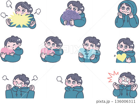 男の子と気持ちのイラストセット 136006311
